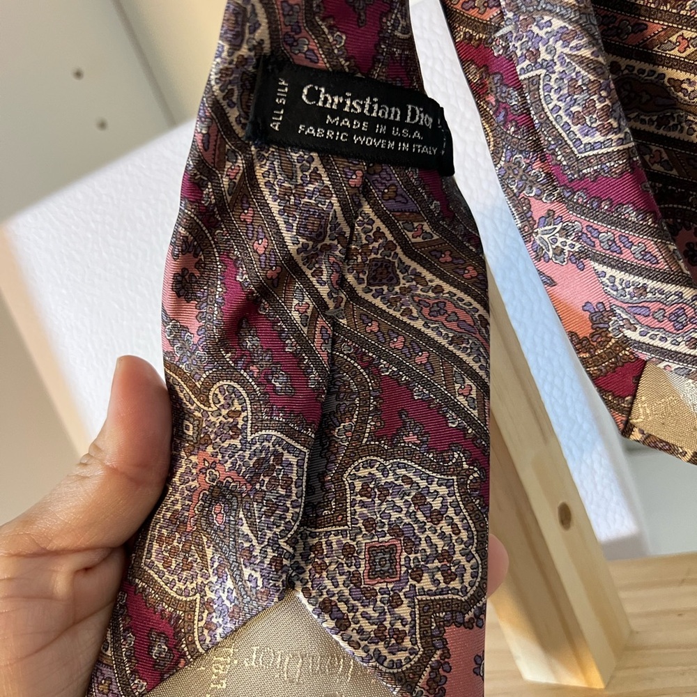 Dior Red silk tie - Picture 3 of 4